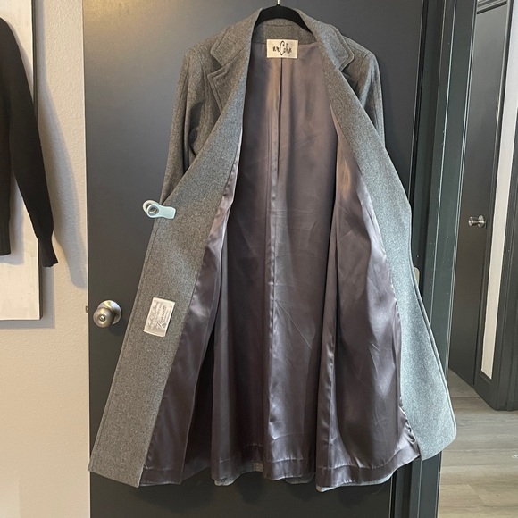 Fleurette vintage Merino Extra Fine Virgin Wool Open Front Coat M/L - Picture 9 of 10